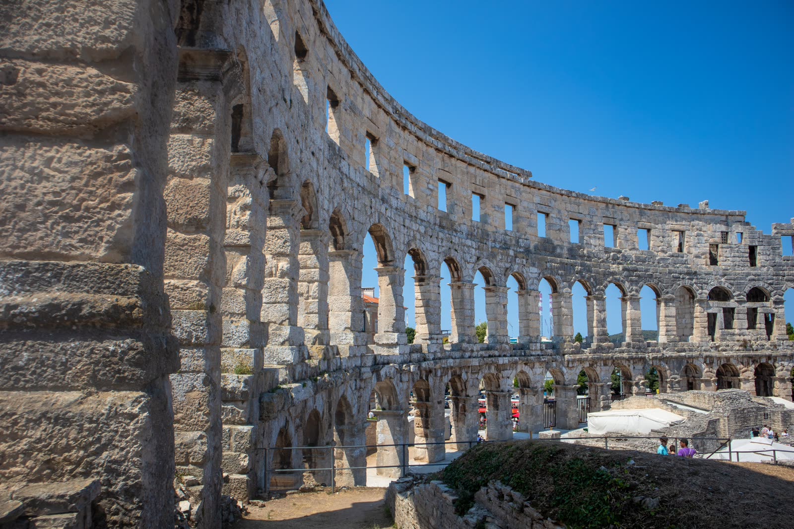 The arches of the Roman amphitheatre at Pula.